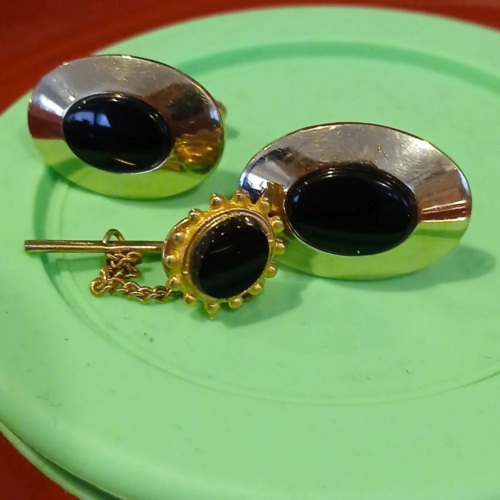 Gold and Black Cufflinks
